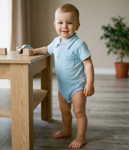 Боди Findik "Карман" голубой, мальчик 3-6-9 месяцев