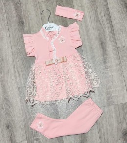 Комплект Findik "Квіточки", персиковий, дівчинка 3-6-9 місяців