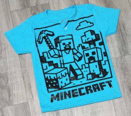 Футболка «Майнкрафт» голубой, мальчик 4-5-6-7 лет