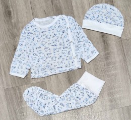 Комплект "Мишки» белый, мальчик 0-3 месяцев