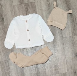 Комплект «Пуговицы» бежевый, унисекс 0-3 месяцев