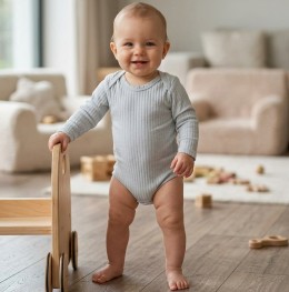 Боді "Однотонний" сірий, унісекс 6-9-12 місяців