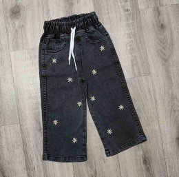 Джинсы Hiwro "Ромашки" серые, девочка 1-2-3-4 лет