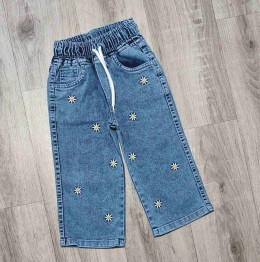 Джинсы Hiwro "Ромашки" синий, девочка 1-2-3-4 лет