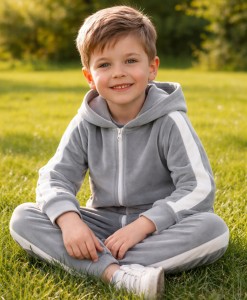 Костюм "Полоски" серый, мальчик 3-5-7-9 лет