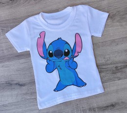 Футболка "Stich" белый, унисекс 1,5-2-3-4-5  лет