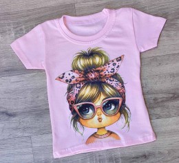 Футболка "Девочка" розовый, девочка 1,5-3-5-7-9 лет