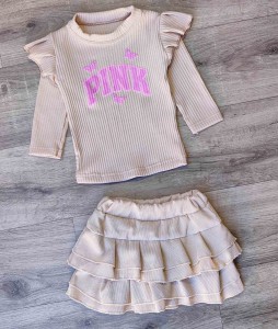 Костюм «Pink» бежевый, девочка 1,5-3-5-7 лет
