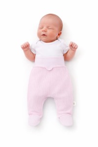 Ползуны "Однотонный" розовый, девочка 0-3 месяцев