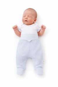 Ползуны "Однотонный" голубой, мальчик 0-3 месяцев