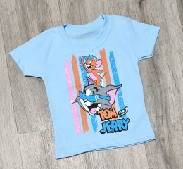 Футболка "Cat and mouse" блакитний, хлопчик 1,5-3-5-7-9 років