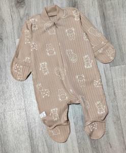 Чоловічок  "Звірятка" коричневий, унісекс 0-3 місяців