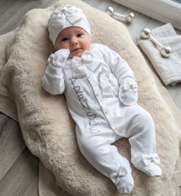 Человечек Waffle "Корона принцеса" белый , девочка 0-3-6 месяцев