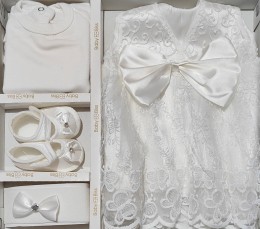 Комплект BabyBiss "Бабочка" белый,девочка 0-6 месяцев