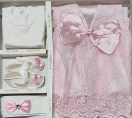 Комплект Baby Biss "Бант+цветок" розовый, девочка 3-6 месяцев