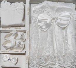 Комплект BabyBiss "Бабочка" белый,девочка 0-6 месяцев