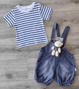 Комбинезон/Песочник Mandalino «Мишка» синий(темный), мальчик 12-18-24 месяцев