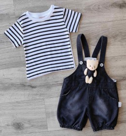 Комбинезон/Песочник Mandalino «Мишка» черный, мальчик 12-18-24 месяцев