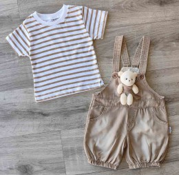 Комбинезон/Песочник Mandalino «Мишка» бежевый, унисекс 12-18-24 месяцев