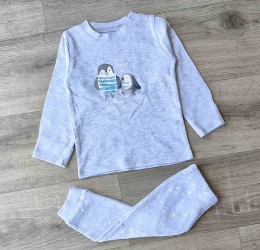 Костюм "Пингвины" серый, унисекс 9 месяцев