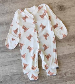 Чоловічок "Ведмедики'', білий, унісекс  0-3 місяців