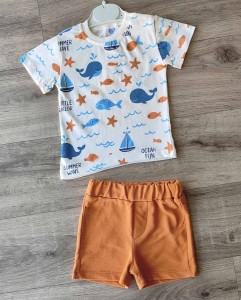 Костюм СGS "Киты" коричневый , мальчик 6-9-12-18 месяцев