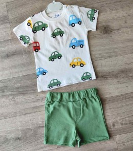 Костюм СGS "Машинки" зеленый , мальчик 6-9-12-18 месяцев