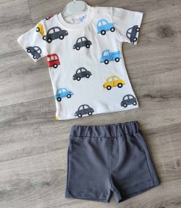 Костюм СGS "Машинки" серый , мальчик 6-9-12-18 месяцев