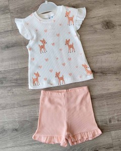Костюм СGS "Оленята" персиковый, девочка 6-9-12-18 месяцев