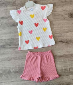 Костюм CGS "Сердця" кораловий, дівчинка 6-9-12-18 місяців