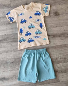 Костюм Giddy kids "Cars" зеленый (мятный/бирюзовый), мальчик 6-9-12-18 месяцев