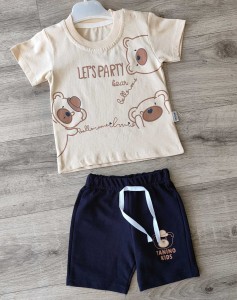 Костюм Mertcan kids "Let's party" бежевый, мальчик 9-12-18-24 месяцев