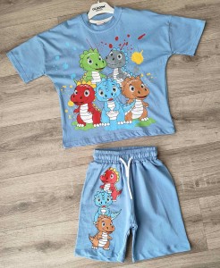 Костюм Ciciboom Baby "Динозаврики" блакитний, хлопчик 1-2-3-4 років