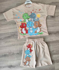 Костюм Ciciboom Baby "Динозаврики" бежевий, хлопчик 1-2-3-4 років