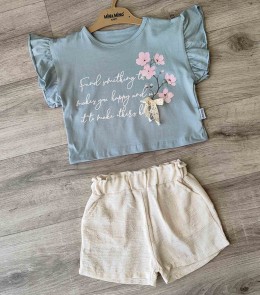 Костюм Minamino  «Сакура» зелений, дівчинка 2-3-4-5 років