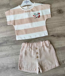 Костюм Messinho "Little sweet" бежевый, девочка 9-12-18-24 месяцев