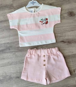 Костюм Messinho "Little sweet" розовый, девочка 9-12-18-24 месяцев