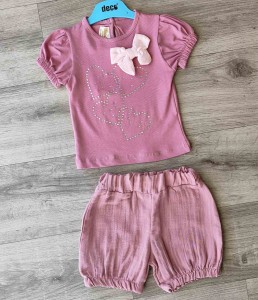 Костюм Deco "Бант+сердца" коричневый(терракотовый), девочка 9-12-18-24 месяцев