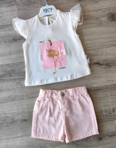 Костюм Iggy "Фламинго" белый, девочка 9-12-18-24 месяцев