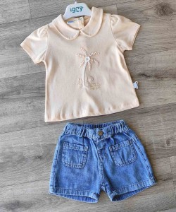 Костюм Iggy "Пальма" персиковый, девочка 9-12-18-24 месяцев