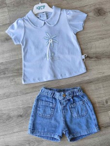 Костюм Iggy "Пальма" голубой, девочка 9-12-18-24 месяцев