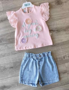 Костюм Iggy "Great day" розовый, девочка 9-12-18-24 месяцев