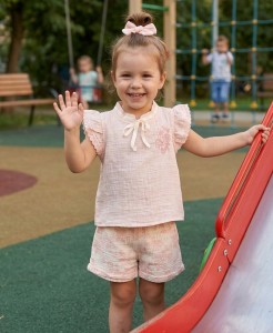 Костюм Bebico "Ромашка+роза" розовый, девочка 9-12-18-24 месяцев