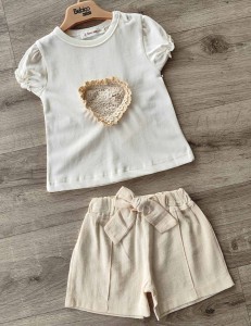 Костюм Bebico "Сердце" молочный, девочка 9-12-18-24 месяцев