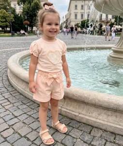 Костюм Bebico "Сердце" персиковый, девочка 9-12-18-24 месяцев