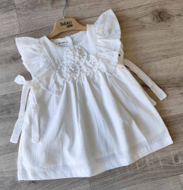 Платье Bebico "Рюши+сердце" молочный, девочка 9-12-18-24 месяцев