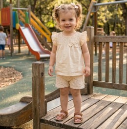 Костюм Bebico "Бантик+сітка" бежевий(темний), дівчинка 9-12-18-24 місяців