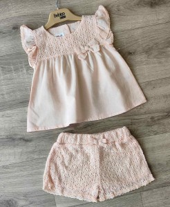 Костюм Bebico "Бантик+сітка" персиковий, дівчинка 9-12-18-24 місяців