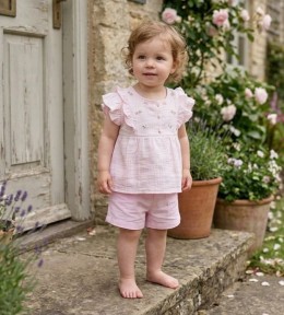 Костюм Bebico "Рюши+ромашки" розовый, девочка 9-12-18-24 месяцев