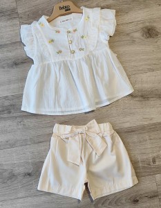 Костюм Bebico "Рюши+ромашки" молочный, девочка 9-12-18-24 месяцев